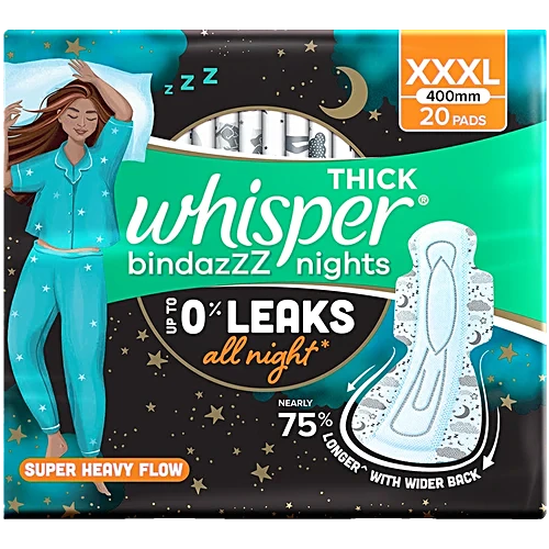 Thick Bindazzz Nights Sanitary Pads - xxxL, For Super Heavy Flow